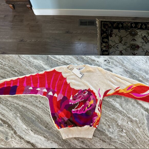 KRIZIA Vintage Dragon Sweater - Size 38 - New with Tags - 1980s - Made in Italy. - Picture 2 of 8